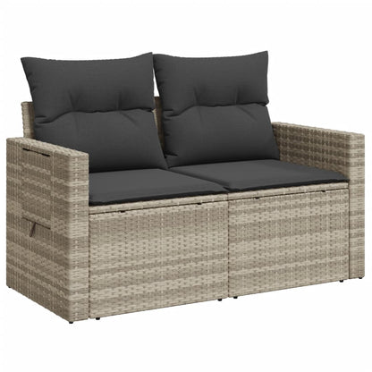 Divano Da Giardino Con Cuscini 2 Posti Grigio Chiaro Polyrattan