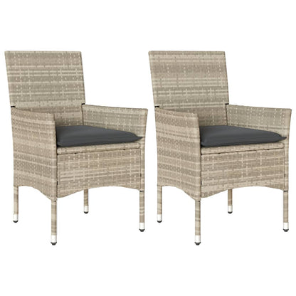 Sedie Da Giardino Con Cuscini 2 Pz Grigio Chiaro In Polyrattan