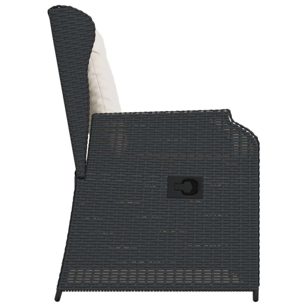 Sedie Reclinabili Da Giardino 2 Pz Con Cuscini Nero Polyrattan