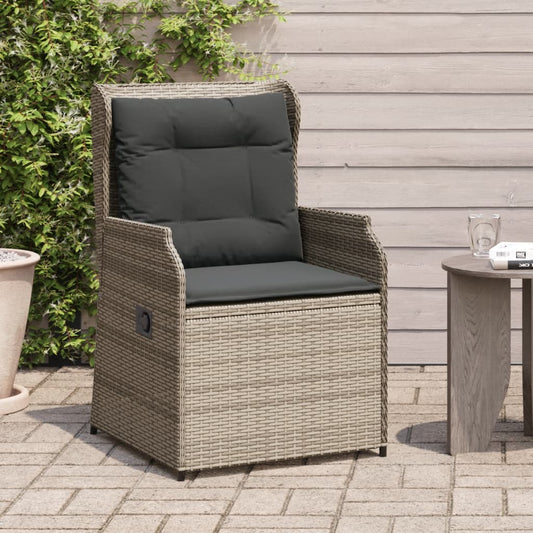 Sedie Da Giardino Reclinabili 2 Pz E Cuscini Grigio Polyrattan