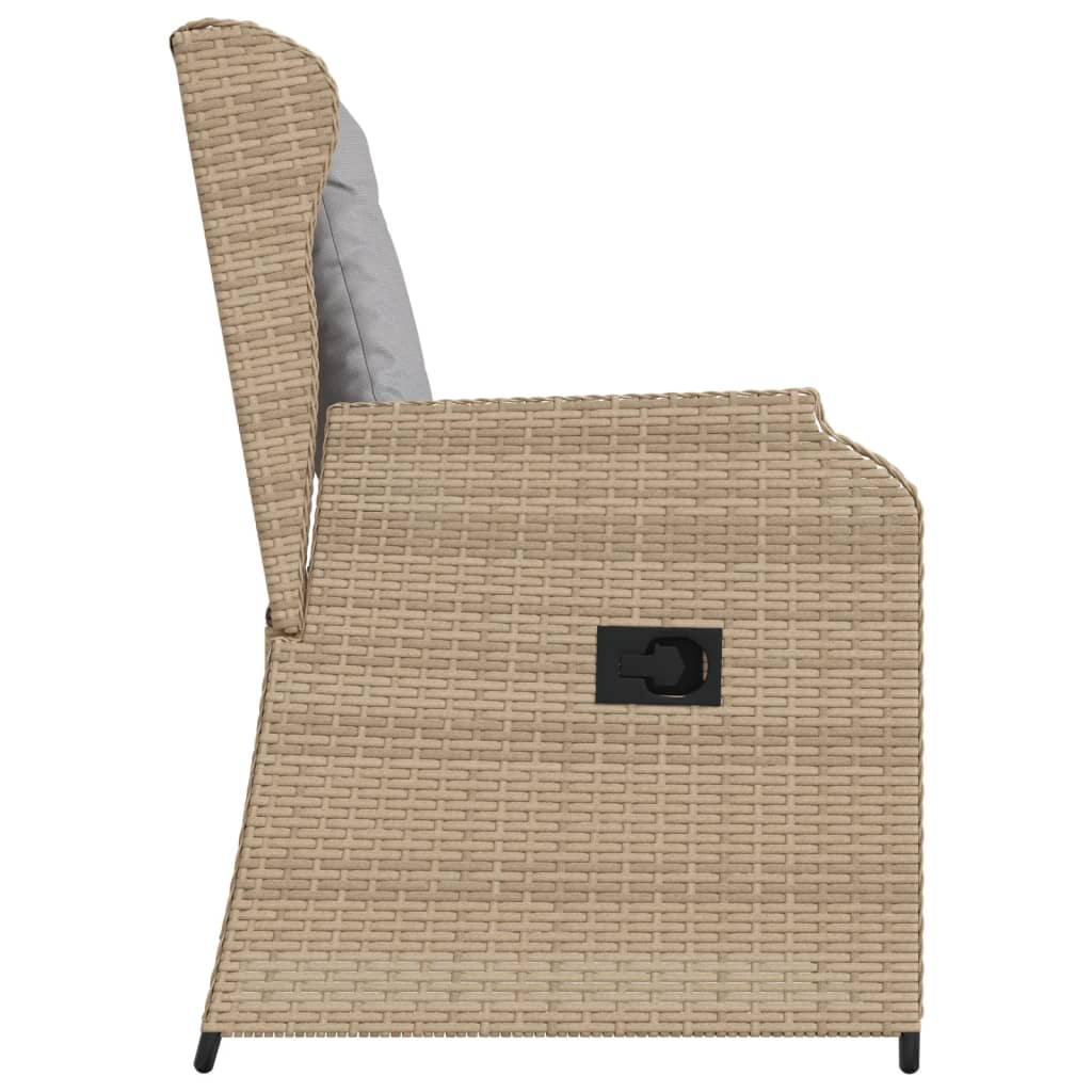 Sedie Reclinabili Da Giardino 2pz Con Cuscini Beige Polyrattan