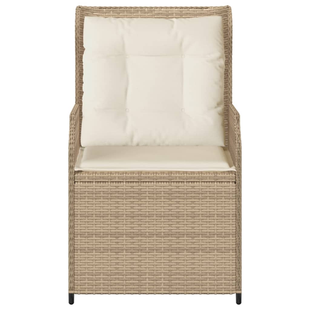 Sedie Reclinabili Da Giardino 2pz Con Cuscini Beige Polyrattan