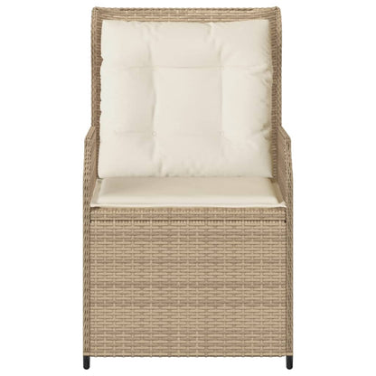 Sedie Reclinabili Da Giardino 2pz Con Cuscini Beige Polyrattan