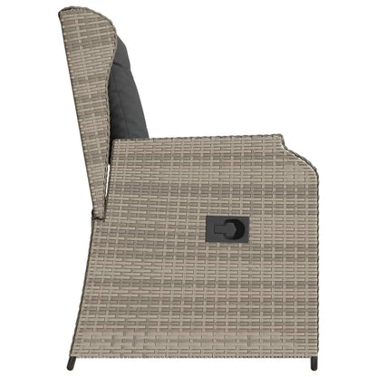 Sedie Reclinabili Giardino 2pz Cuscini Grigio Chiaro Polyrattan