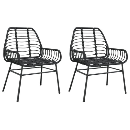 Sedie Da Giardino Set 2 Pz Polyrattan Nero