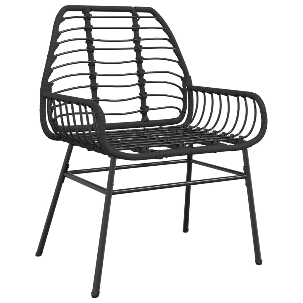 Sedie Da Giardino Set 2 Pz Polyrattan Nero