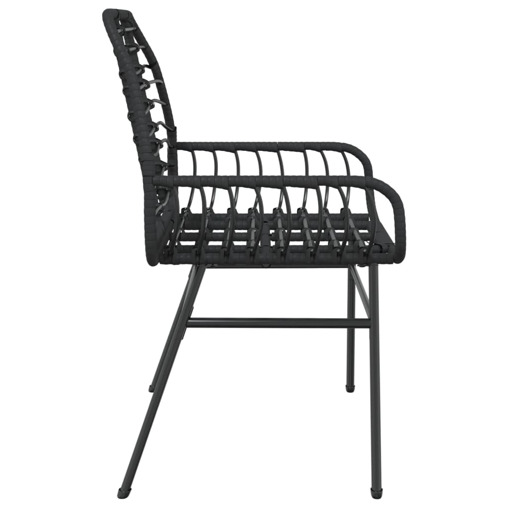 Sedie Da Giardino Set 2 Pz Polyrattan Nero