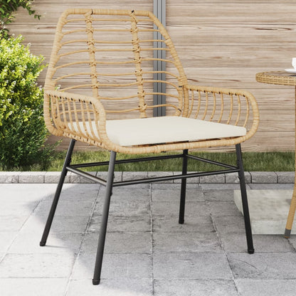 Sedie Da Giardino 2pz Con Cuscini Marrone In Polyrattan