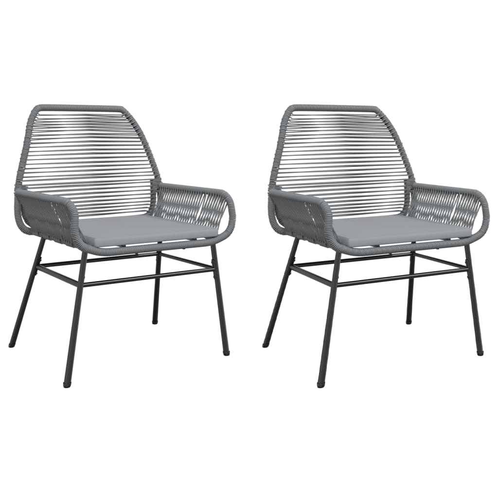 Sedie Da Giardino 2 Pz Con Cuscini Grigio In Polyrattan