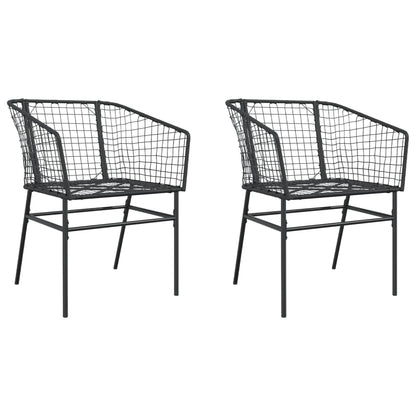 Sedie Da Giardino Set 2 Pz Polyrattan Nero