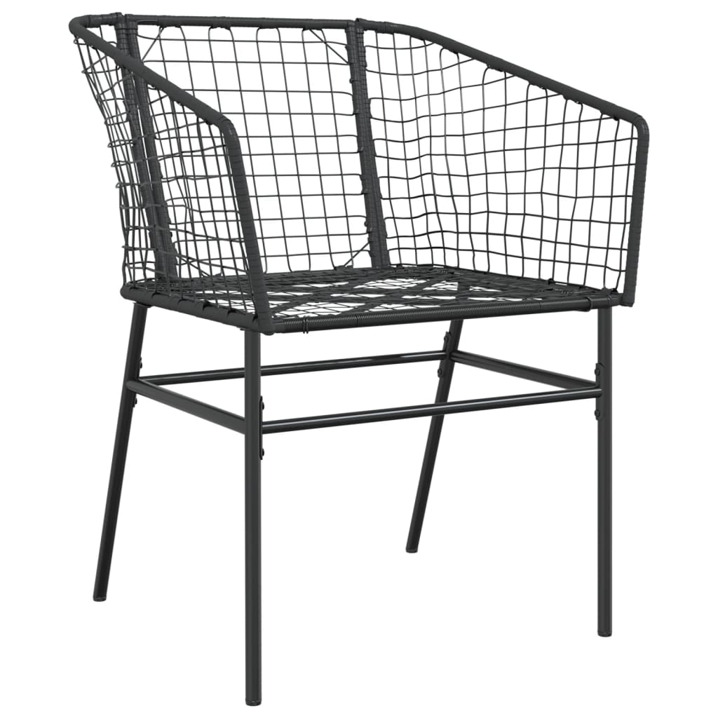 Sedie Da Giardino Set 2 Pz Polyrattan Nero