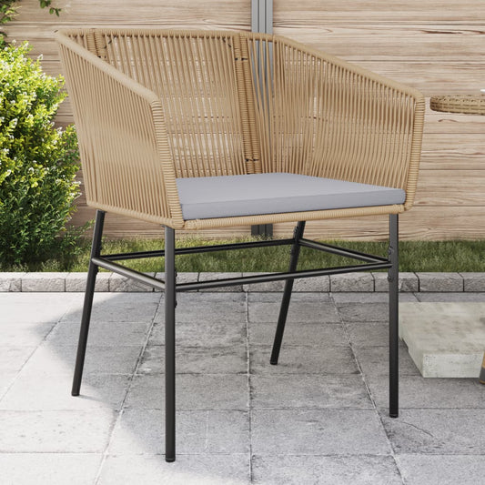 Sedie Da Giardino 2pz Con Cuscini Marrone In Polyrattan