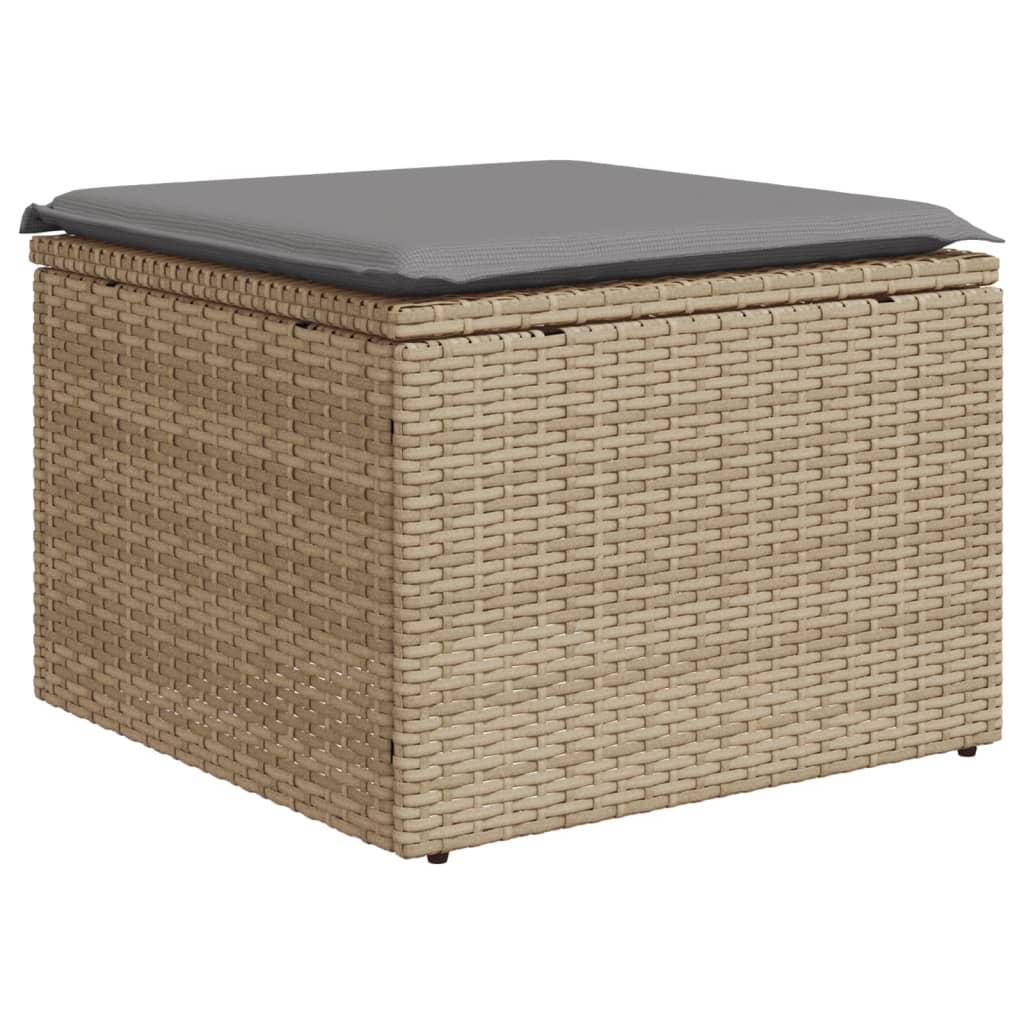 Set Divano Da Giardino 4 Pz Con Cuscini Beige In Polyrattan