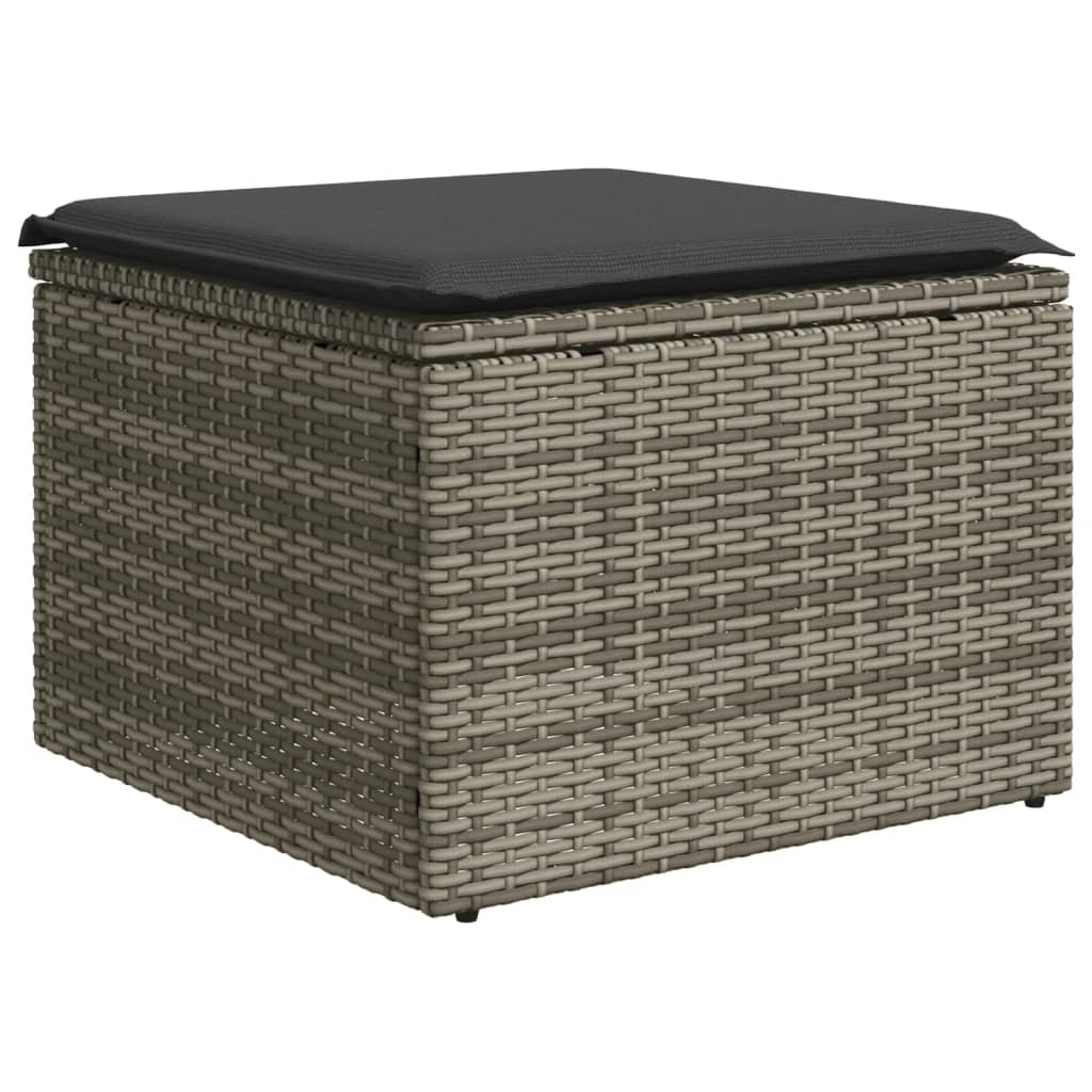 Set Divani Da Giardino 4 Pz Con Cuscini In Polyrattan Grigio