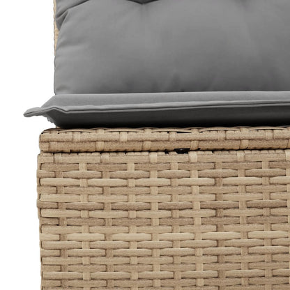 Set Divano Da Giardino 5 Pz Con Cuscini Beige In Polyrattan