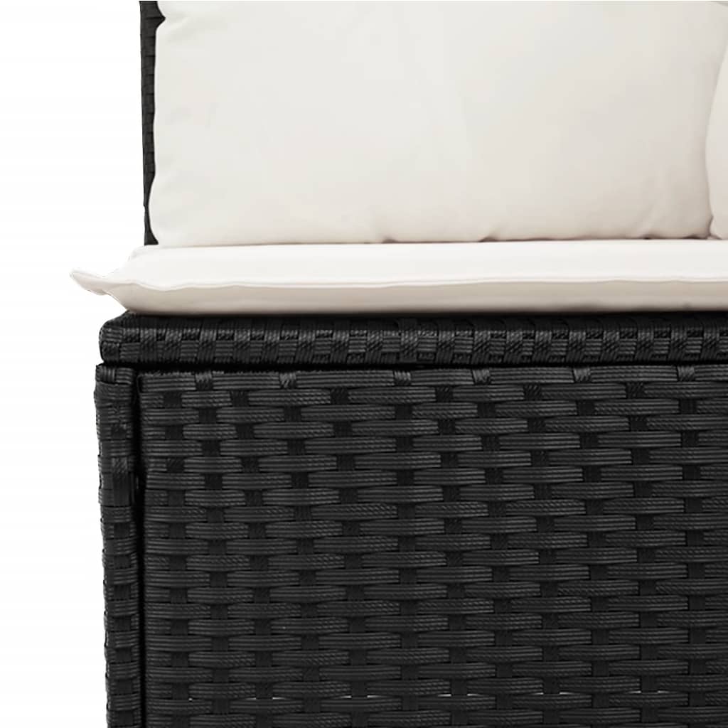 Set Divani Da Giardino 4 Pz Con Cuscini Nero In Polyrattan