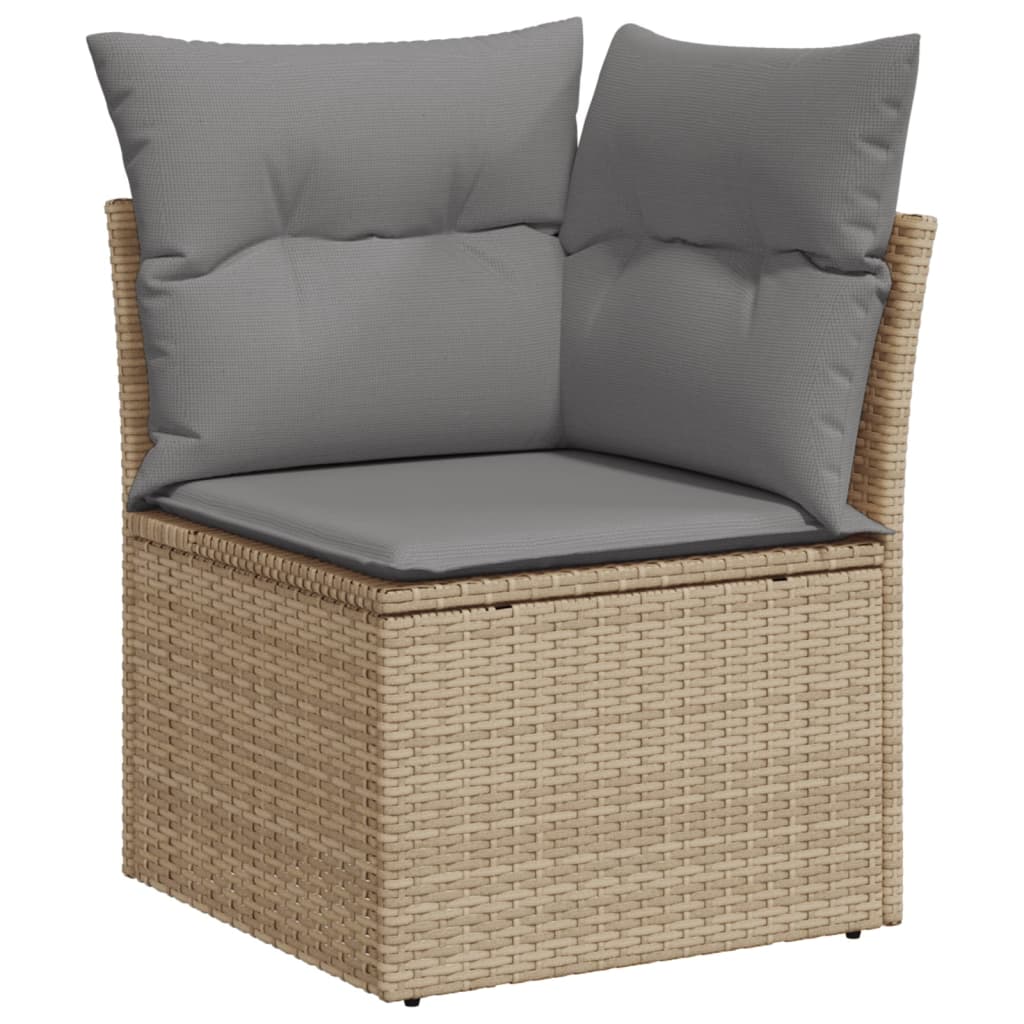 Set Divano Da Giardino 4 Pz Con Cuscini Beige In Polyrattan