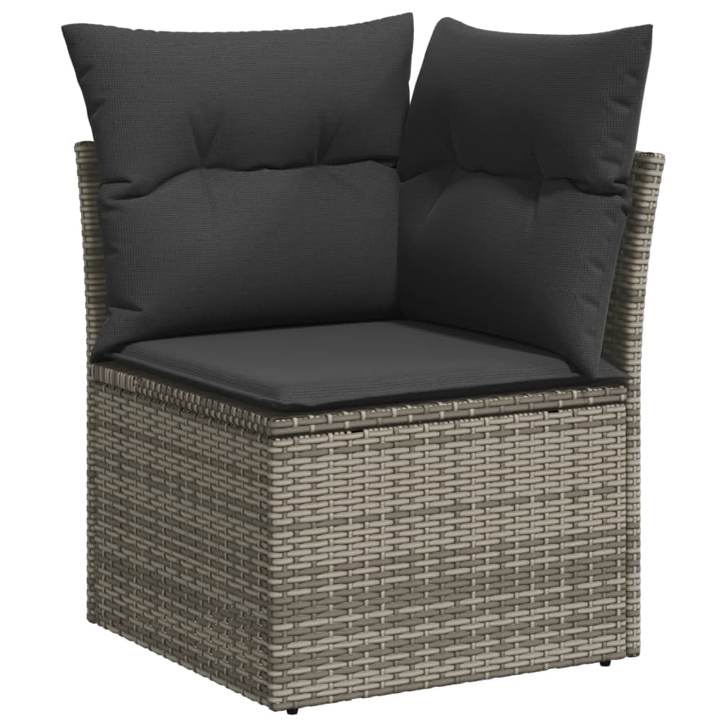 Set Divani Da Giardino 4 Pz Con Cuscini In Polyrattan Grigio