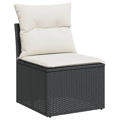 Set Divani Da Giardino 5 Pz Con Cuscini In Polyrattan Nero