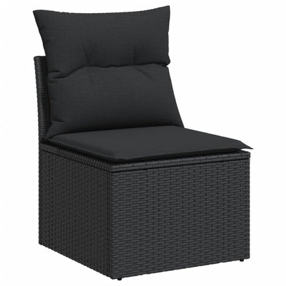 Set Divani Da Giardino 5 Pz Con Cuscini In Polyrattan Nero