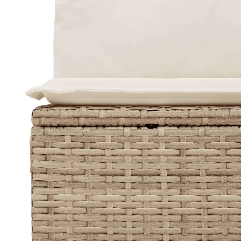 Set Divano Da Giardino 3 Pz Con Cuscini Beige In Polyrattan