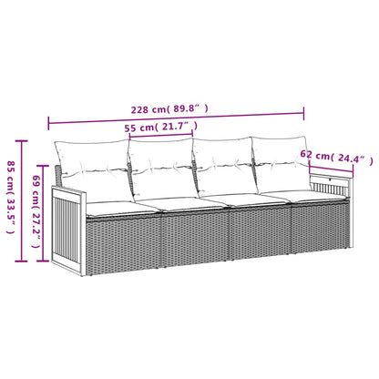 Set Divani Da Giardino 4 Pz Con Cuscini Nero In Polyrattan