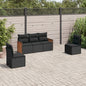 Set Divani Da Giardino 5 Pz Con Cuscini In Polyrattan Nero