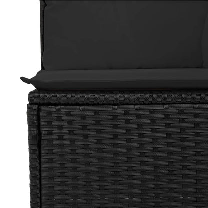 Set Divano Da Giardino 6 Pz Con Cuscini Nero In Polyrattan