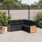 Set Divani Da Giardino 5 Pz Con Cuscini In Polyrattan Nero