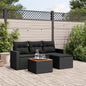 Set Divani Da Giardino 5 Pz Con Cuscini In Polyrattan Nero