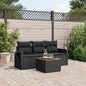 Set Divani Da Giardino 4 Pz Con Cuscini Nero In Polyrattan