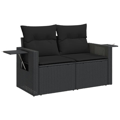 Set Divani Da Giardino 5 Pz Con Cuscini In Polyrattan Nero