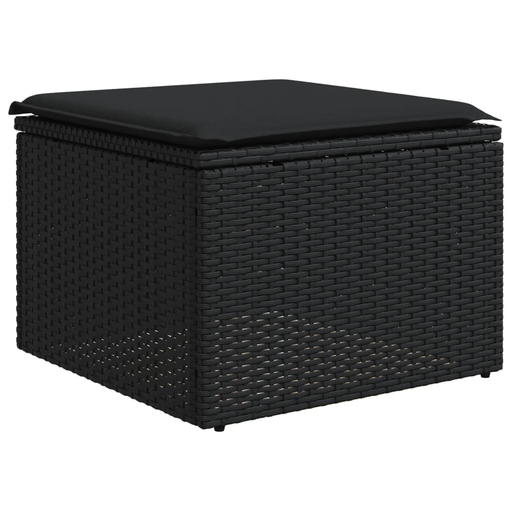 Set Divani Da Giardino 5 Pz Con Cuscini In Polyrattan Nero