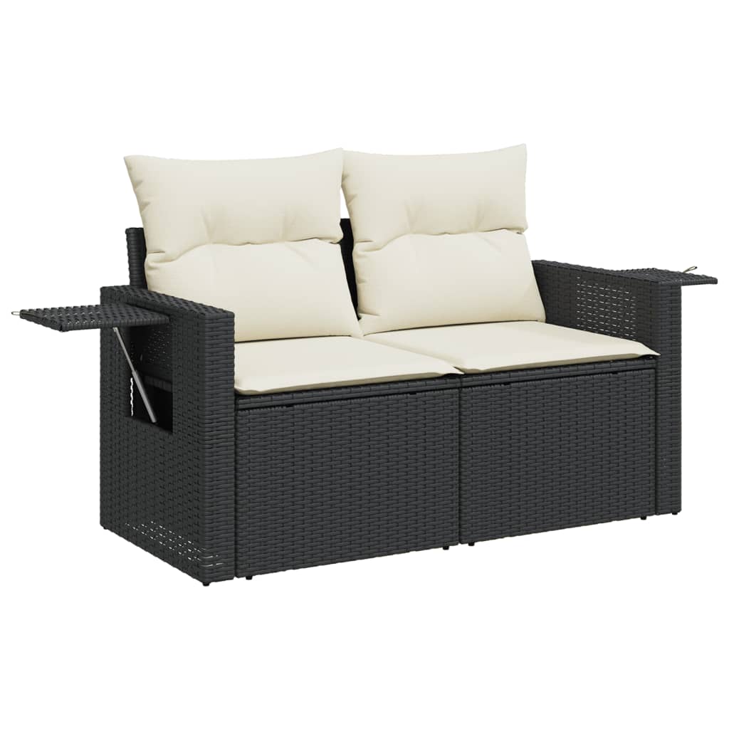 Set Divani Da Giardino 5 Pz Con Cuscini In Polyrattan Nero