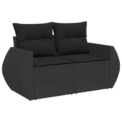 Set Divani Da Giardino 5 Pz Con Cuscini In Polyrattan Nero