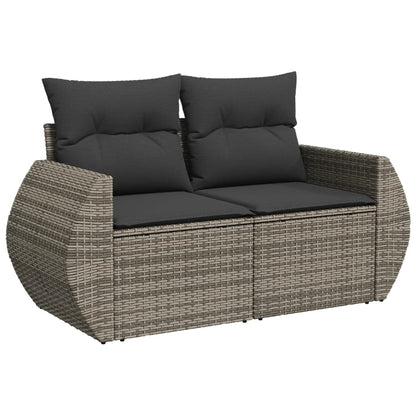 Set Divano Da Giardino 5 Pz Con Cuscini Grigio In Polyrattan