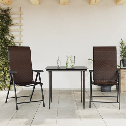 Sedie Pieghevoli Da Giardino 2 Pz Marroni In Polyrattan