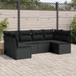 Set Divano Da Giardino 6 Pz Con Cuscini Nero In Polyrattan