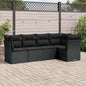 Set Divani Da Giardino 5 Pz Con Cuscini In Polyrattan Nero