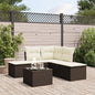 Set Divano Da Giardino 6 Pz Con Cuscini Marrone In Polyrattan