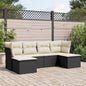 Set Divano Da Giardino 6 Pz Con Cuscini Nero In Polyrattan