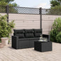 Set Divani Da Giardino 4 Pz Con Cuscini Nero In Polyrattan