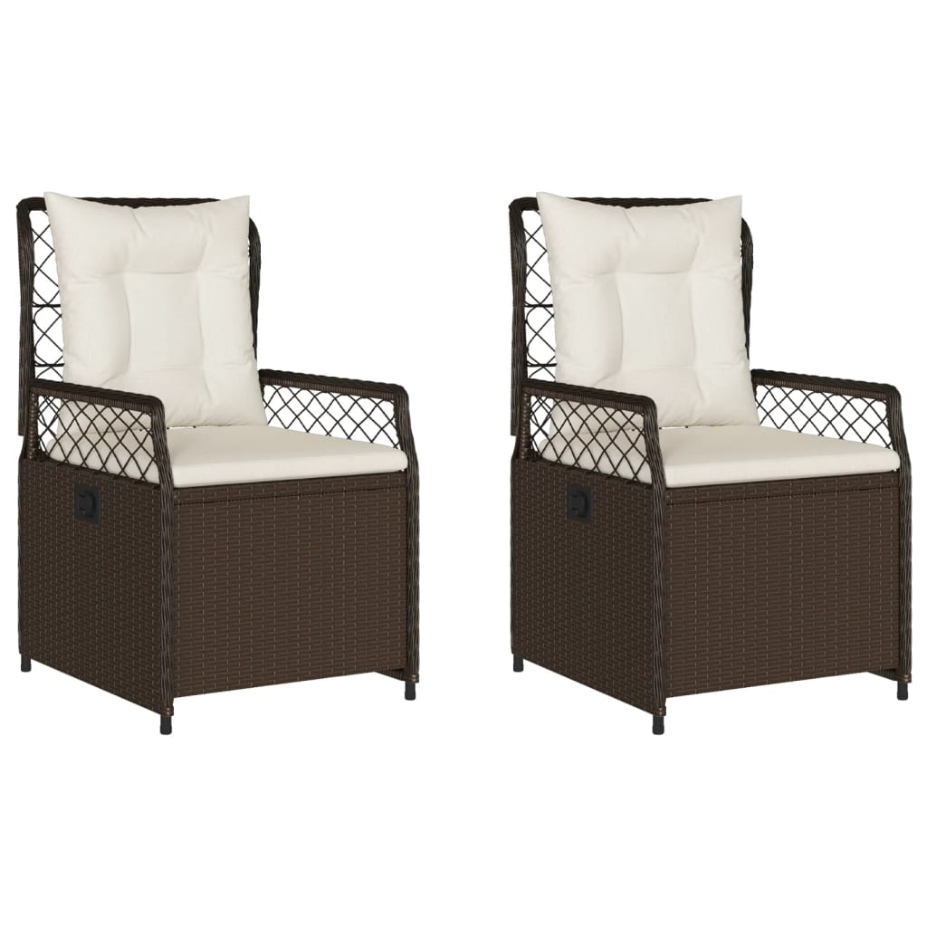 Sedie Da Giardino Reclinabili 2 Pz Marrone In Polyrattan