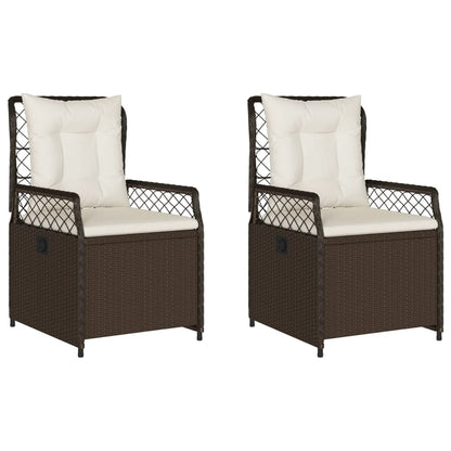 Sedie Da Giardino Reclinabili 2 Pz Marrone In Polyrattan