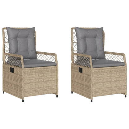 Sedie Da Giardino Reclinabili 2 Pz Beige Polyrattan