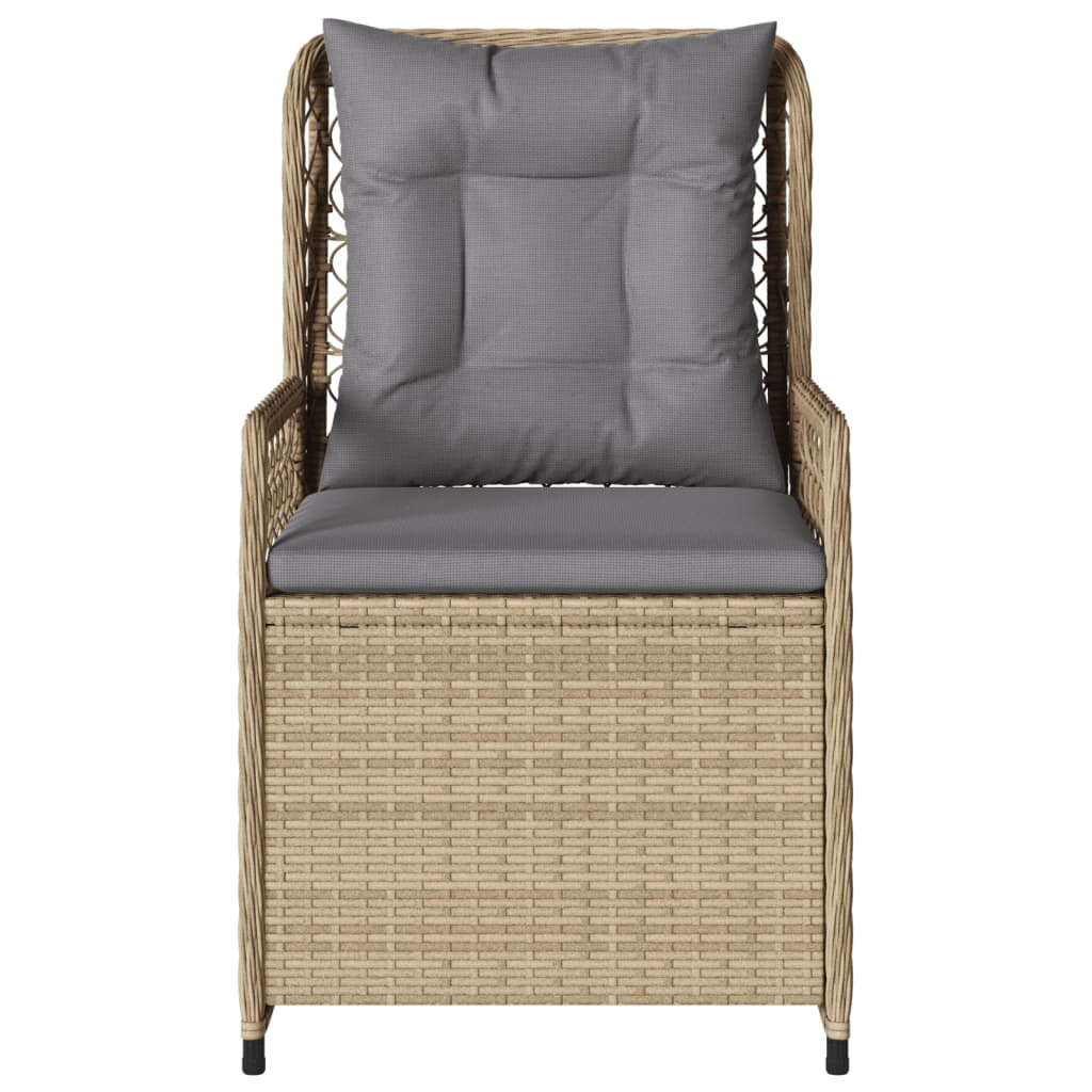 Sedie Da Giardino Reclinabili 2 Pz Beige Polyrattan