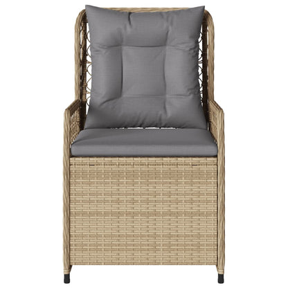 Sedie Da Giardino Reclinabili 2 Pz Beige Polyrattan