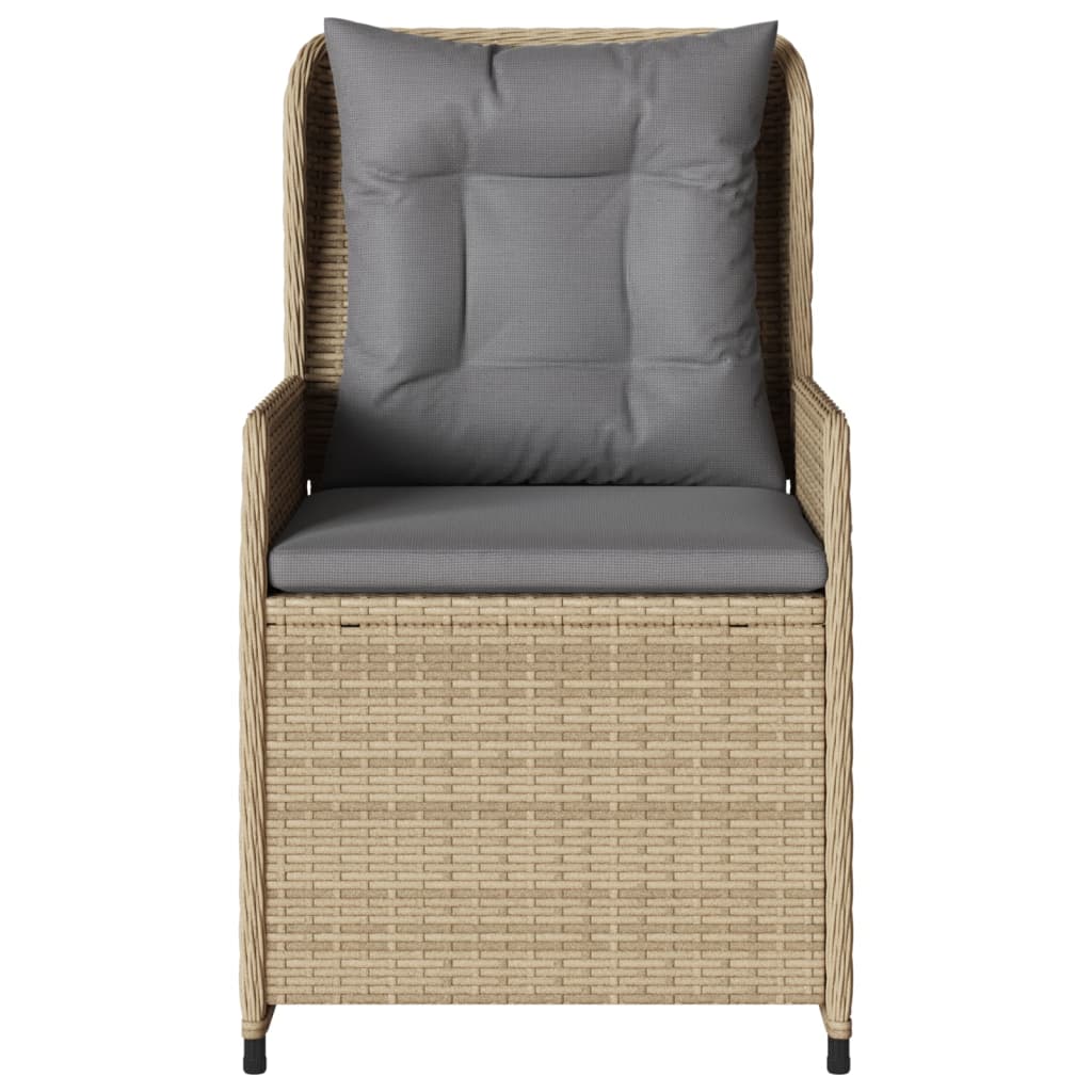 Sedie Da Giardino Reclinabili 2 Pz Beige Polyrattan