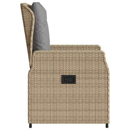 Sedie Da Giardino Reclinabili 2 Pz Beige Polyrattan