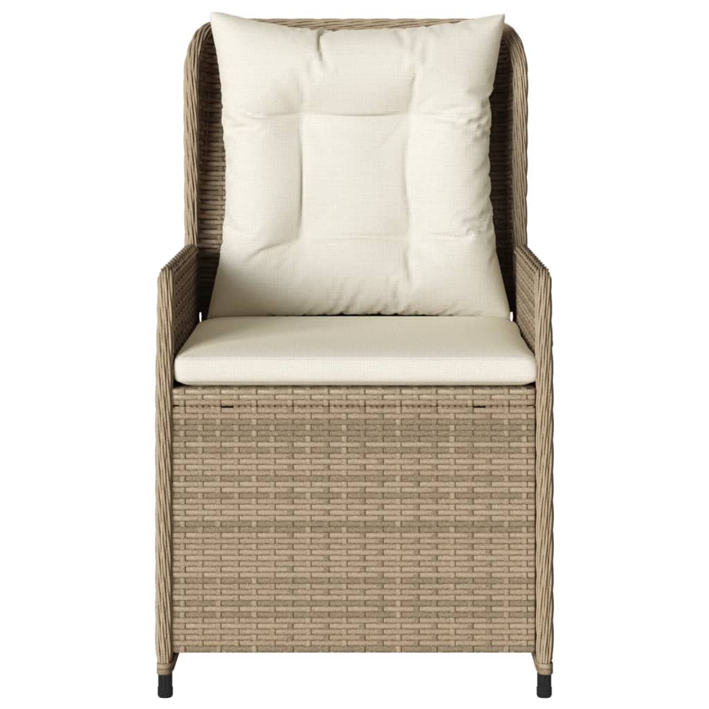 Sedie Da Giardino Reclinabili 2 Pz Beige Polyrattan